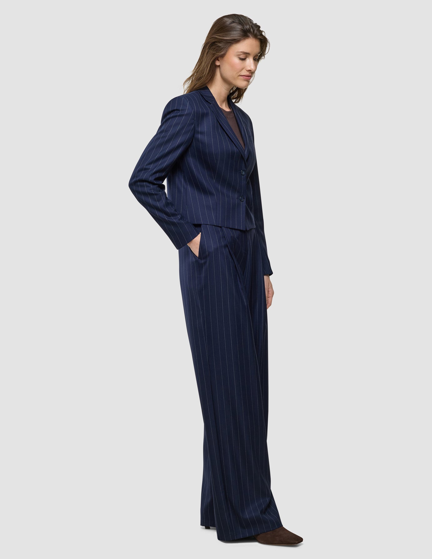 Women Raina Short Blazer Night Sky Pinstripe